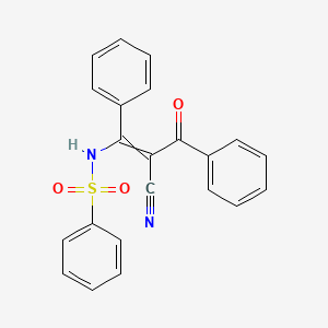 molecular formula C22H16N2O3S B14247586 N-(2-Cyano-3-oxo-1,3-diphenylprop-1-en-1-yl)benzenesulfonamide CAS No. 189313-10-8