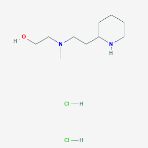 molecular formula C10H24Cl2N2O B1424761 2-{Methyl[2-(2-piperidinyl)ethyl]amino}-1-ethanol dihydrochloride CAS No. 1220035-54-0