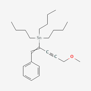 molecular formula C24H38OSn B14247632 Tributyl(5-methoxy-1-phenylpent-1-EN-3-YN-2-YL)stannane CAS No. 233765-12-3