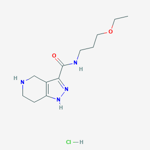 molecular formula C12H21ClN4O2 B1424767 N-(3-Ethoxypropyl)-4,5,6,7-tetrahydro-1H-pyrazolo[4,3-c]pyridine-3-carboxamide hydrochloride CAS No. 1220019-72-6