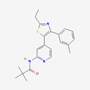 molecular formula C22H25N3OS B14247723 N-{4-[2-Ethyl-4-(3-methylphenyl)-1,3-thiazol-5-yl]pyridin-2-yl}-2,2-dimethylpropanamide CAS No. 365429-12-5