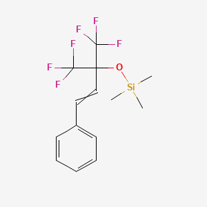molecular formula C14H16F6OSi B14247741 Trimethyl{[1,1,1-trifluoro-4-phenyl-2-(trifluoromethyl)but-3-en-2-yl]oxy}silane CAS No. 247912-50-1