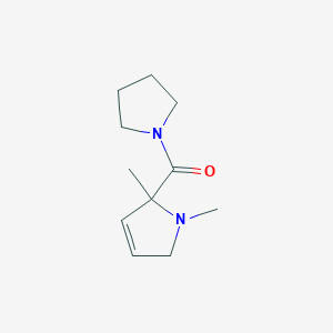molecular formula C11H18N2O B14247856 Pyrrolidine, 1-[(2,5-dihydro-1,2-dimethyl-1H-pyrrol-2-yl)carbonyl]- CAS No. 183998-24-5