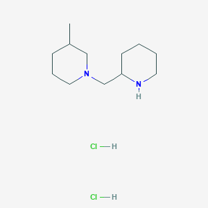 molecular formula C12H25ClN2 B1424790 3-Methyl-1-(2-piperidinylmethyl)piperidine dihydrochloride CAS No. 1220028-85-2