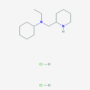 molecular formula C14H29ClN2 B1424791 N-ethyl-N-(piperidin-2-ylmethyl)cyclohexanamine dihydrochloride CAS No. 1220021-48-6
