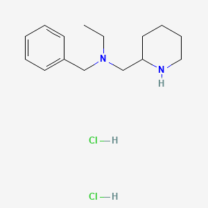 molecular formula C15H26Cl2N2 B1424792 N-Benzyl-N-(piperidin-2-ylmethyl)ethanamine dihydrochloride CAS No. 1220019-22-6