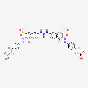 molecular formula C39H26N6O13S2-2 B14247953 3-[[4-[(E)-2-carboxyethenyl]phenyl]diazenyl]-7-[[6-[[4-[(E)-2-carboxyethenyl]phenyl]diazenyl]-5-hydroxy-7-sulfonatonaphthalen-2-yl]carbamoylamino]-4-hydroxynaphthalene-2-sulfonate 