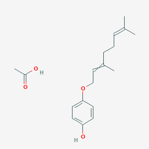 molecular formula C18H26O4 B14247957 Acetic acid;4-(3,7-dimethylocta-2,6-dienoxy)phenol CAS No. 390805-40-0