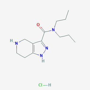 molecular formula C13H23ClN4O B1424800 N,N-Dipropyl-4,5,6,7-tetrahydro-1H-pyrazolo[4,3-c]pyridine-3-carboxamide hydrochloride CAS No. 1220034-09-2