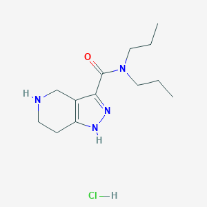 molecular formula C13H23ClN4O B1424800 N,N-Dipropyl-4,5,6,7-tetrahydro-1H-pyrazolo-[4,3-c]pyridine-3-carboxamide hydrochloride CAS No. 1220034-09-2