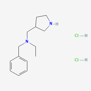 molecular formula C14H24Cl2N2 B1424801 N-Benzyl-N-(pyrrolidin-3-ylmethyl)ethanamine dihydrochloride CAS No. 1220027-17-7
