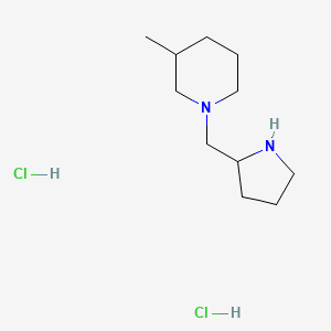 molecular formula C11H24Cl2N2 B1424803 3-Methyl-1-(2-pyrrolidinylmethyl)piperidine dihydrochloride CAS No. 1220027-07-5