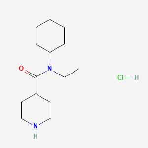 molecular formula C14H27ClN2O B1424808 N-Cyclohexyl-N-ethyl-4-piperidinecarboxamide hydrochloride CAS No. 1220039-16-6