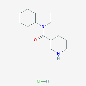 molecular formula C14H27ClN2O B1424810 N-Cyclohexyl-N-ethyl-3-piperidinecarboxamide hydrochloride CAS No. 1219972-75-4