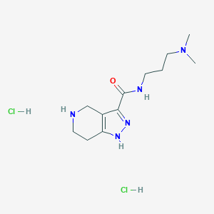 molecular formula C12H23Cl2N5O B1424811 N-(3-(Dimethylamino)propyl)-4,5,6,7-tetrahydro-1H-pyrazolo[4,3-c]pyridine-3-carboxamide dihydrochloride CAS No. 1220038-01-6