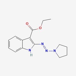 molecular formula C15H18N4O2 B14248110 ethyl 2-[(E)-pyrrolidin-1-yldiazenyl]-1H-indole-3-carboxylate 