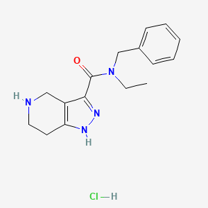 molecular formula C16H21ClN4O B1424815 N-Benzyl-N-ethyl-4,5,6,7-tetrahydro-1H-pyrazolo[4,3-c]pyridine-3-carboxamide hydrochloride CAS No. 1219982-64-5