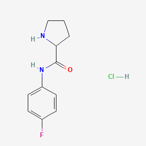 molecular formula C11H14ClFN2O B1424816 N-(4-Fluorophenyl)-2-pyrrolidinecarboxamide hydrochloride CAS No. 1236267-75-6