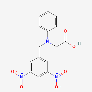 molecular formula C15H13N3O6 B14248161 N-[(3,5-Dinitrophenyl)methyl]-N-phenylglycine CAS No. 184176-11-2