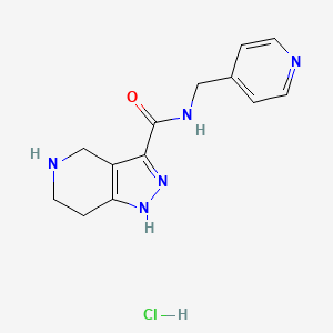 molecular formula C13H16ClN5O B1424817 N-(4-Pyridinylmethyl)-4,5,6,7-tetrahydro-1H-pyrazolo[4,3-c]pyridine-3-carboxamide hydrochloride CAS No. 1220035-44-8