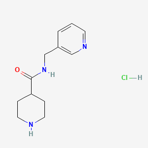 molecular formula C12H18ClN3O B1424818 N-(3-Pyridinylmethyl)-4-piperidinecarboxamide hydrochloride CAS No. 1220035-36-8