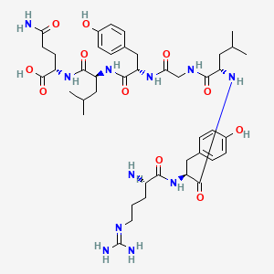 molecular formula C43H65N11O11 B14248190 N~5~-(Diaminomethylidene)-L-ornithyl-L-tyrosyl-L-leucylglycyl-L-tyrosyl-L-leucyl-L-glutamine CAS No. 189033-01-0