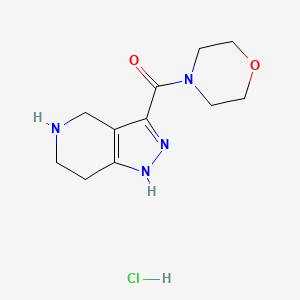 molecular formula C11H17ClN4O2 B1424821 Morpholino(4,5,6,7-tetrahydro-1H-pyrazolo[4,3-c]pyridin-3-yl)methanone hydrochloride CAS No. 1220027-05-3