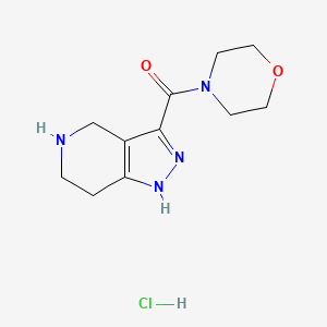 molecular formula C11H17ClN4O2 B1424821 4-Morpholinyl(4,5,6,7-tetrahydro-1H-pyrazolo-[4,3-c]pyridin-3-yl)methanone hydrochloride CAS No. 1220027-05-3