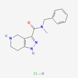 molecular formula C15H19ClN4O B1424822 N-Benzyl-N-methyl-4,5,6,7-tetrahydro-1H-pyrazolo[4,3-c]pyridine-3-carboxamide hydrochloride CAS No. 1220017-96-8