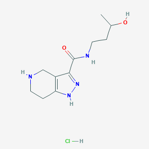 molecular formula C11H19ClN4O2 B1424824 N-(3-Hydroxybutyl)-4,5,6,7-tetrahydro-1H-pyrazolo[4,3-c]pyridine-3-carboxamide hydrochloride CAS No. 1220034-60-5