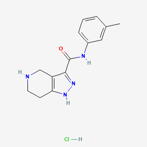molecular formula C14H17ClN4O B1424829 N-(m-Tolyl)-4,5,6,7-tetrahydro-1H-pyrazolo[4,3-c]pyridine-3-carboxamide hydrochloride CAS No. 1220038-41-4