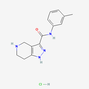 molecular formula C14H17ClN4O B1424829 N-(3-Methylphenyl)-4,5,6,7-tetrahydro-1H-pyrazolo-[4,3-c]pyridine-3-carboxamide hydrochloride CAS No. 1220038-41-4