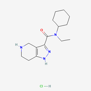 molecular formula C15H25ClN4O B1424831 N-Cyclohexyl-N-ethyl-4,5,6,7-tetrahydro-1H-pyrazolo[4,3-c]pyridine-3-carboxamide hydrochloride CAS No. 1219982-56-5