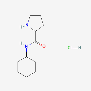 molecular formula C11H21ClN2O B1424836 N-cyclohexylpyrrolidine-2-carboxamide hydrochloride CAS No. 1236261-57-6
