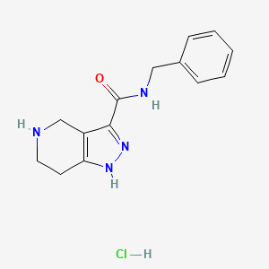 molecular formula C14H17ClN4O B1424841 N-Benzyl-4,5,6,7-tetrahydro-1H-pyrazolo[4,3-c]pyridine-3-carboxamide hydrochloride CAS No. 1220038-34-5