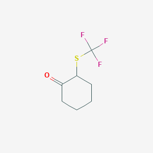 molecular formula C7H9F3OS B14248431 Cyclohexanone, 2-[(trifluoromethyl)thio]- CAS No. 294869-91-3
