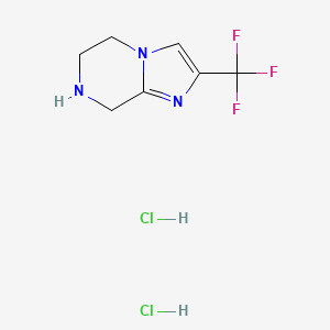 molecular formula C7H10Cl2F3N3 B1424851 2-(Trifluoromethyl)-5,6,7,8-tetrahydroimidazo[1,2-a]pyrazine dihydrochloride CAS No. 1311254-51-9