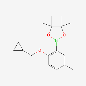 molecular formula C17H25BO3 B1424852 2-Cyclopropylmethoxy-5-methylphenylboronic acid pinacol ester CAS No. 1185836-99-0