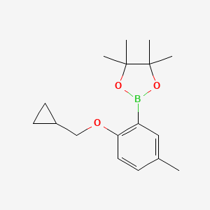 molecular formula C17H25BO3 B1424852 2-[2-(Cyclopropylmethoxy)-5-methylphenyl]-4,4,5,5-tetramethyl-1,3,2-dioxaborolane CAS No. 1185836-99-0