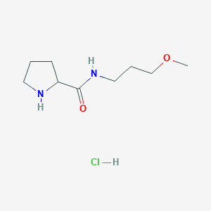 molecular formula C9H19ClN2O2 B1424854 N-(3-Methoxypropyl)-2-pyrrolidinecarboxamide hydrochloride CAS No. 1236261-21-4