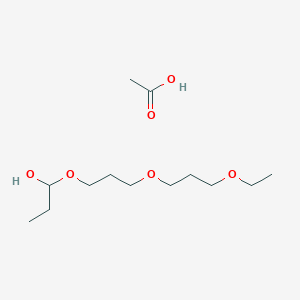 molecular formula C13H28O6 B14248552 Acetic acid;1-[3-(3-ethoxypropoxy)propoxy]propan-1-ol CAS No. 313692-16-9