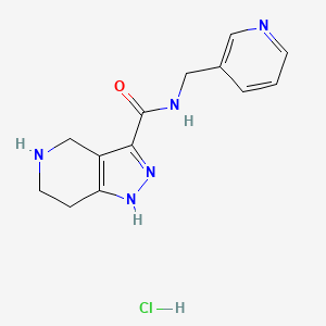 molecular formula C13H16ClN5O B1424856 N-(3-Pyridinylmethyl)-4,5,6,7-tetrahydro-1H-pyrazolo[4,3-c]pyridine-3-carboxamide hydrochloride CAS No. 1220038-55-0