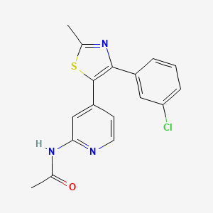 molecular formula C17H14ClN3OS B14248575 N-[4-[4-(3-Chlorophenyl)-2-methyl-1,3-thiazol-5-YL]-2-pyridyl]acetamide CAS No. 365429-13-6