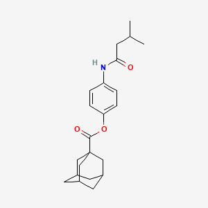 molecular formula C22H29NO3 B1424862 4-(3-Methylbutanoylamino)phenyl adamantanecarboxylate CAS No. 1252006-12-4