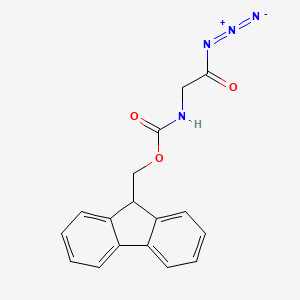 molecular formula C17H14N4O3 B14248635 Carbamic acid, (2-azido-2-oxoethyl)-, 9H-fluoren-9-ylmethyl ester CAS No. 329308-95-4