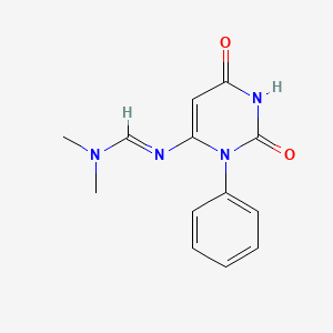 molecular formula C13H14N4O2 B1424865 N'-(2,6-dioxo-3-phenyl-1,2,3,6-tetrahydropyrimidin-4-yl)-N,N-dimethylimidoformamide CAS No. 658061-30-4