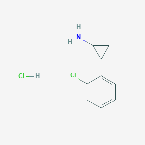 molecular formula C9H11Cl2N B1424875 2-(2-Chlorophenyl)cyclopropan-1-amine hydrochloride CAS No. 90562-29-1