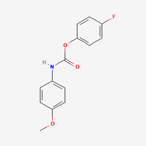 molecular formula C14H12FNO3 B14248766 Carbamic acid, (4-methoxyphenyl)-, 4-fluorophenyl ester CAS No. 500209-87-0