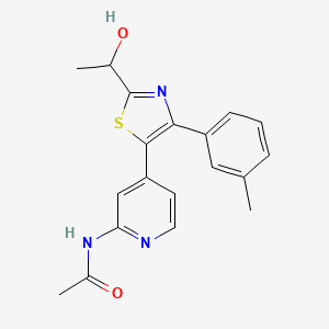 molecular formula C19H19N3O2S B14248777 N-[4-[2-(1-Hydroxyethyl)-4-(3-methylphenyl)-1,3-thiazol-5-YL]-2-pyridyl]acetamide CAS No. 365431-08-9