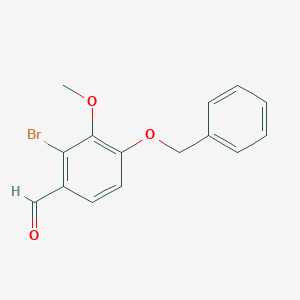 molecular formula C15H13BrO3 B14248799 Benzaldehyde, 2-bromo-3-methoxy-4-(phenylmethoxy)- CAS No. 499218-04-1